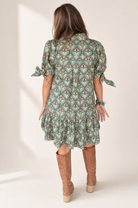 Weekends In Savannah Floral Mini Dress-Green - Simply Dixie Boutique
