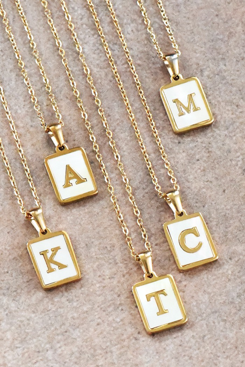 18K Gold Stainless Steel Initial Tag Necklace – Simply Dixie Boutique