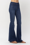 Judy Blue-High Waist Pull On Flare Jeans-Dark