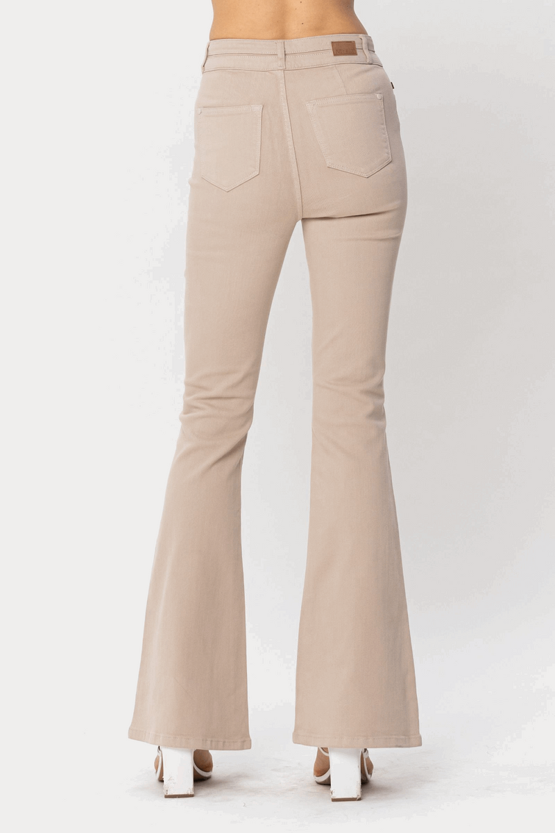 SALE-Judy Blue-High Waisted Garment Dyed Flare