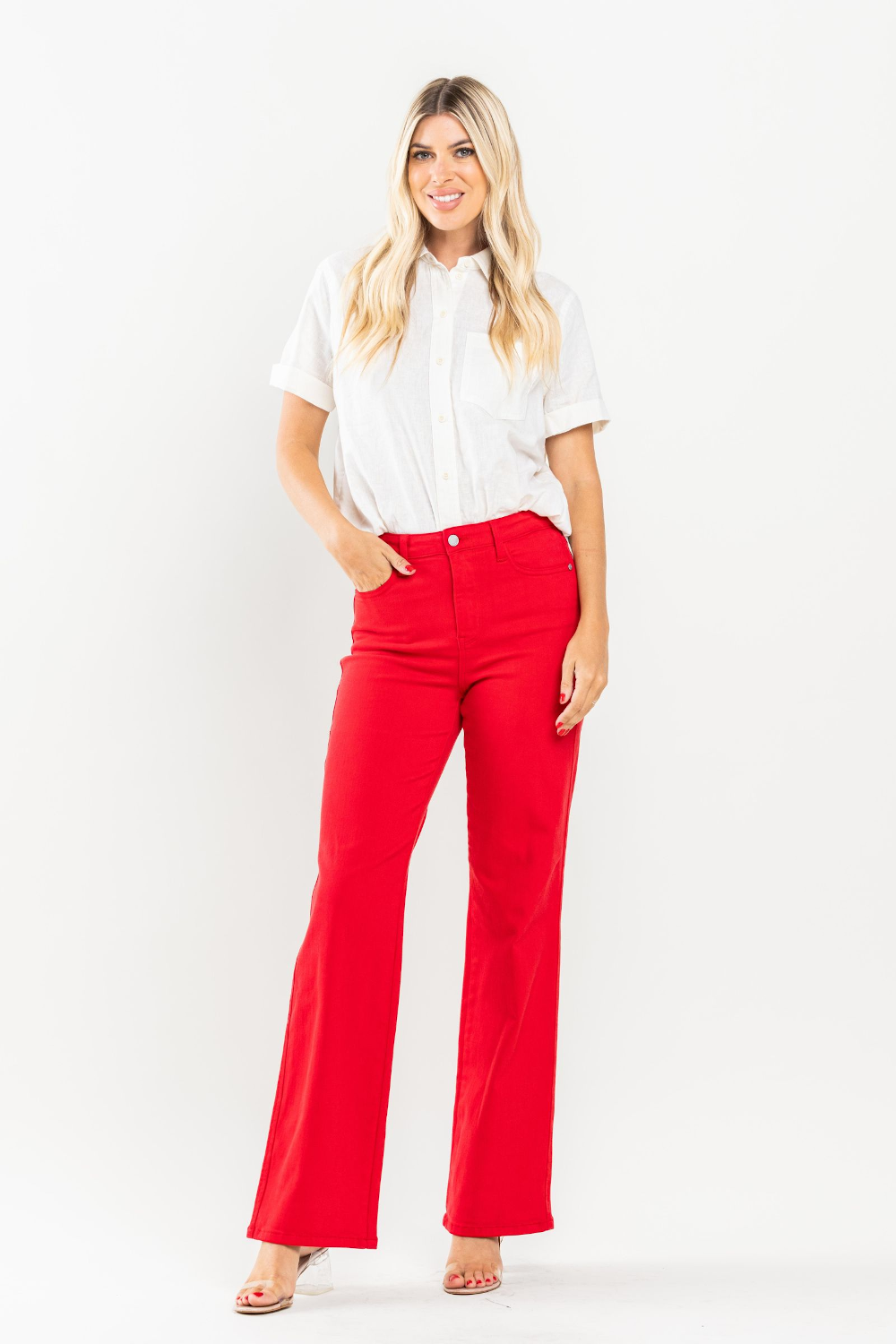 Judy Blue Red 90'S Straight Jeans