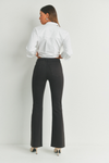 Just Black Denim-High Rise Scissor Cut Flare Jeans-Black
