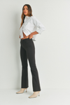 Just Black Denim-High Rise Scissor Cut Flare Jeans-Black