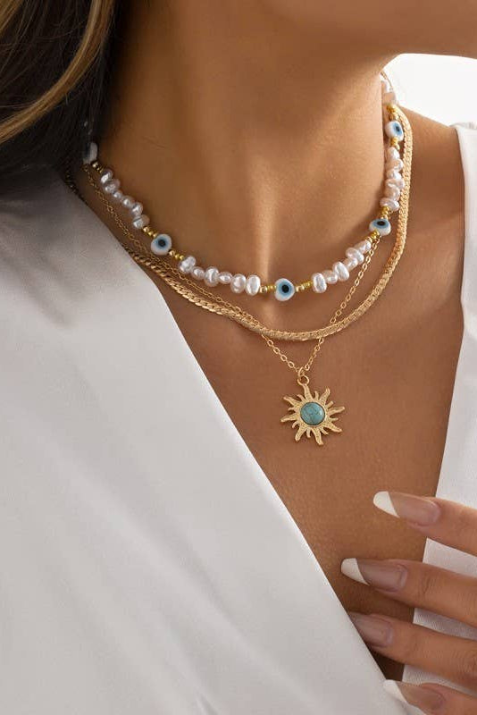Layered Turquoise Star Necklace