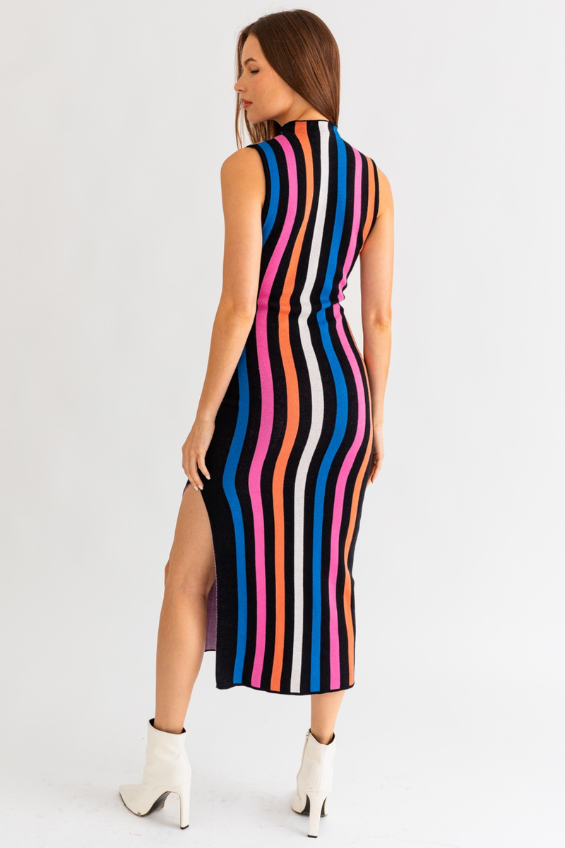 Stepping Out Dress-Black/Multi