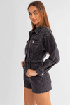 My Best Self Romper-Black Denim