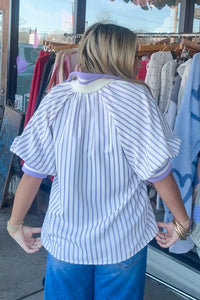 Spring Is Here Half Zip Top-Lavender - Simply Dixie Boutique