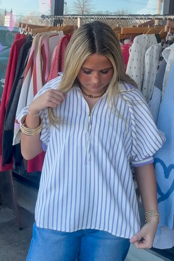 Lavender Striped Entro Top