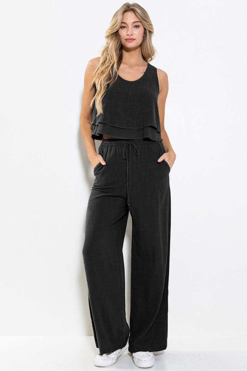 The Time Is Now Pants Set-Black