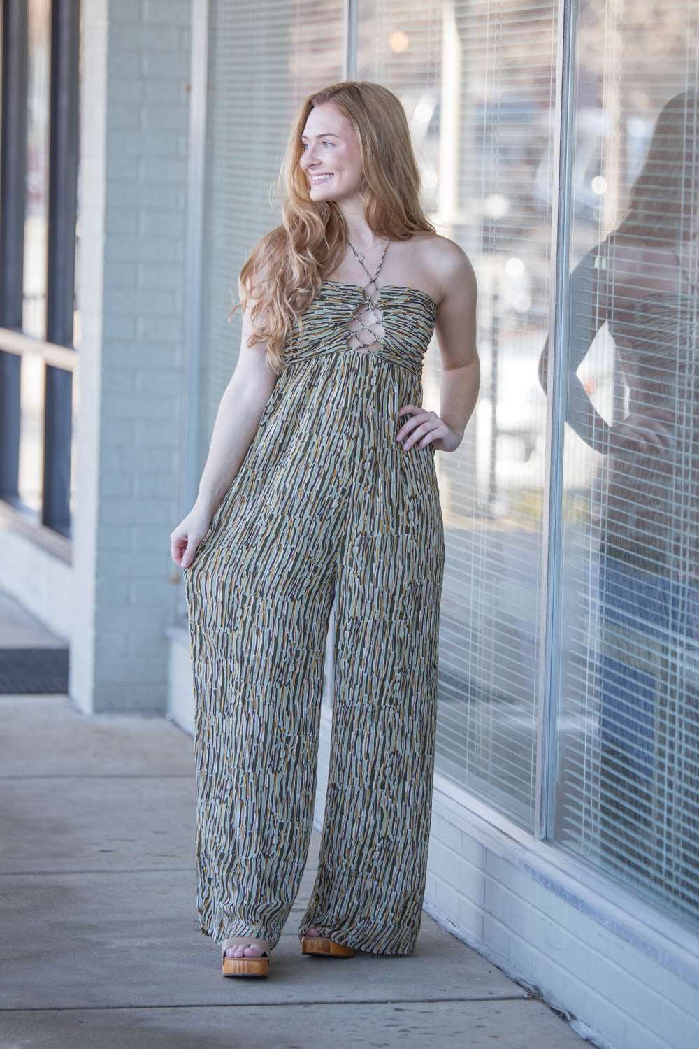 Lush Clothing Striped Jumpsuit