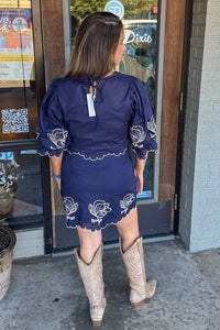 Mable Navy Skirt Set back