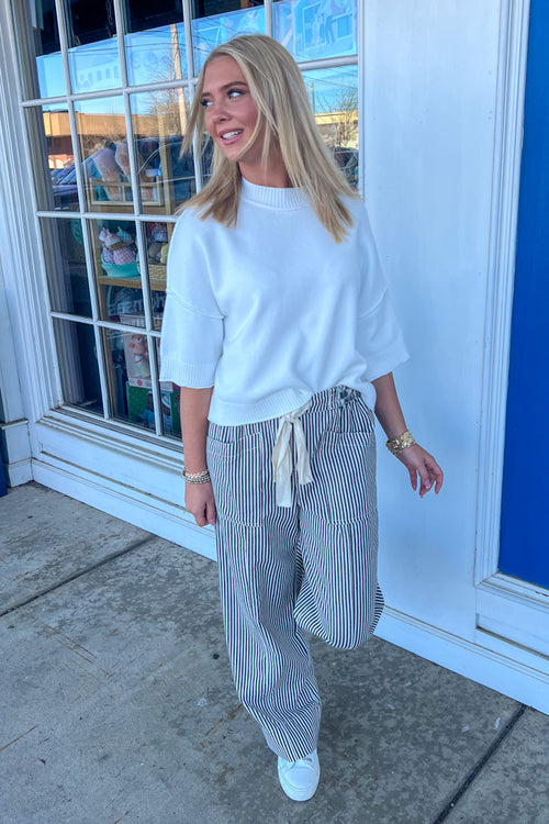 An Everyday Affair Striped Pants-Black/White - Simply Dixie Boutique