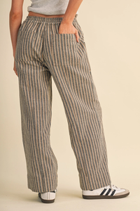 & Merci Striped Pants Mocha Back