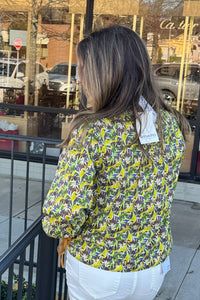 Only With You Contrast Trim Top-Green/Multi