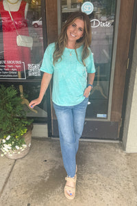 Zenana-Halo Snow Washed Relaxed Fit Tee