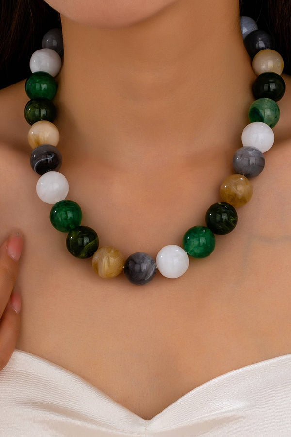 Multi Colored Chunky Beaded Necklace