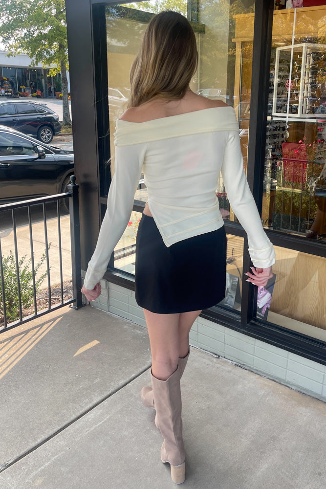 SALE - Off-Shoulder Long Sleeve Sweater-Cream – Simply Dixie Boutique