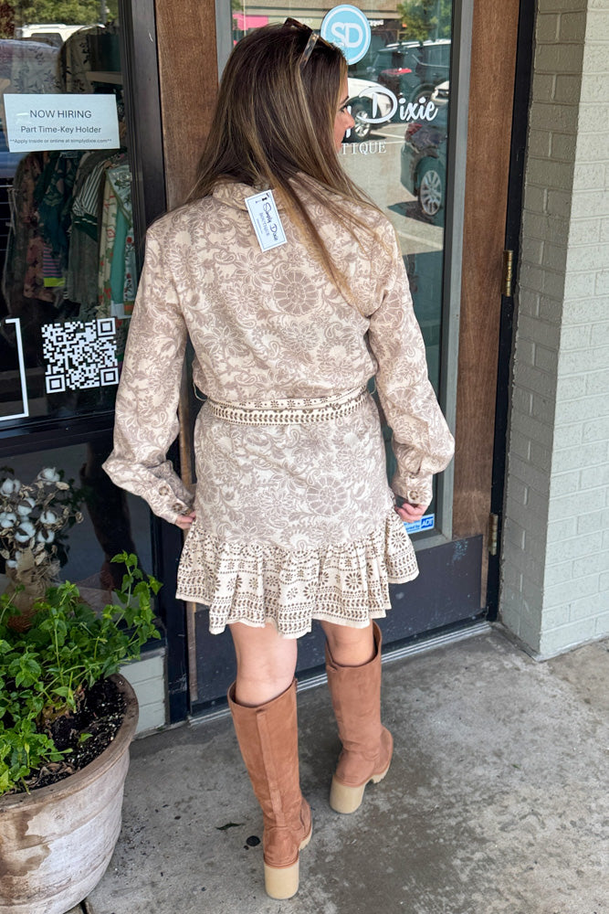 Life And Love Long Sleeve Dress-Natural