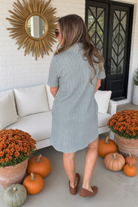 Check Her Out Zip Front Dress-Hunter Green - Simply Dixie Boutique