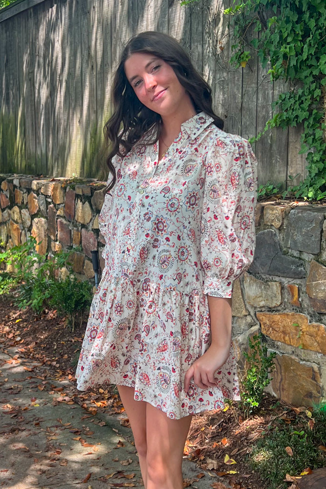 Pinch Paisley Print Fall 3/4 Dress close