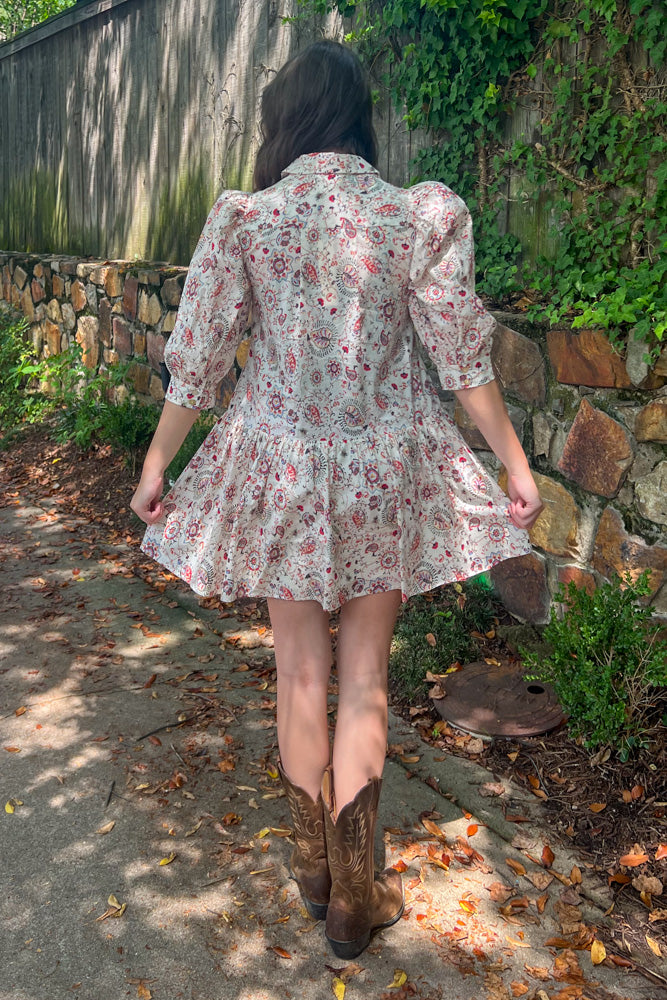 Pinch Paisley Print Fall 3/4 Dress Back