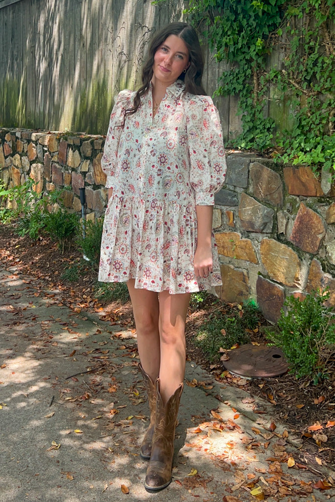 Pinch Paisley Print Fall 3/4 Dress