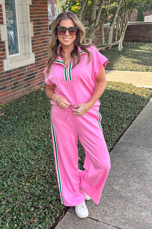 Pink Scuba Pants Set