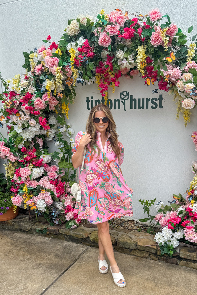 Umgee Pink Paisley Print Dress