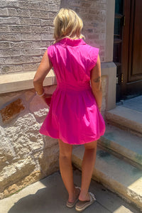 Pink Bubble Hem Entro Dress Back