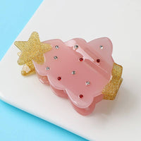 Pink Christmas Tree Claw Clip