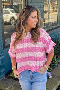 Le Lis Striped Cropped Sweater Simply Dixie