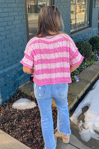 Le Lis Striped Cropped Sweater Back