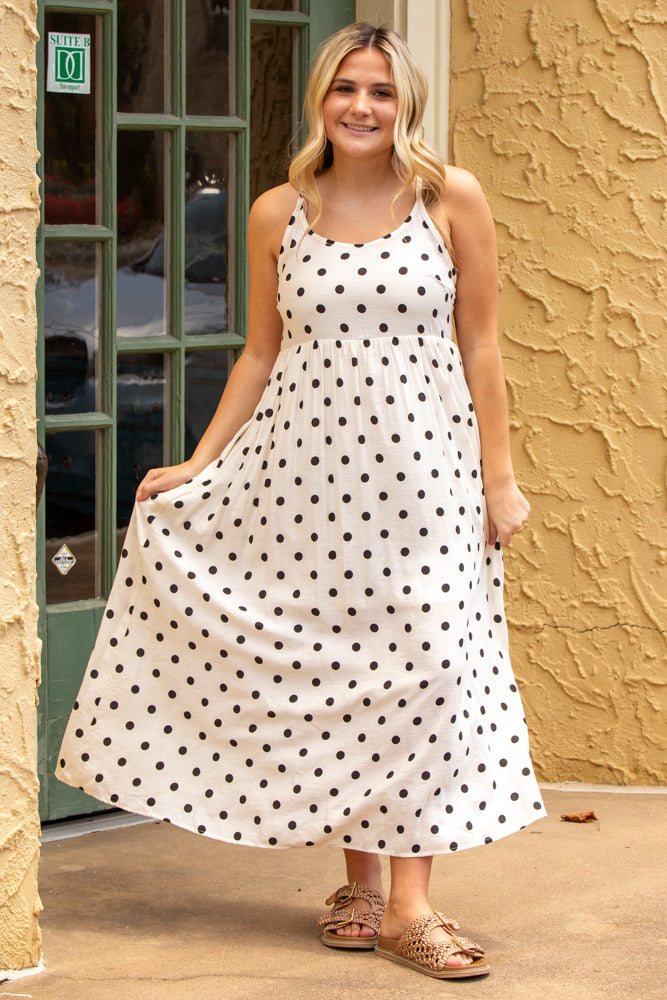 Picnic Perfect Polka Dot Layered Dress-Black