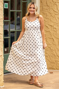 Picnic Perfect Polka Dot Layered Dress-Black
