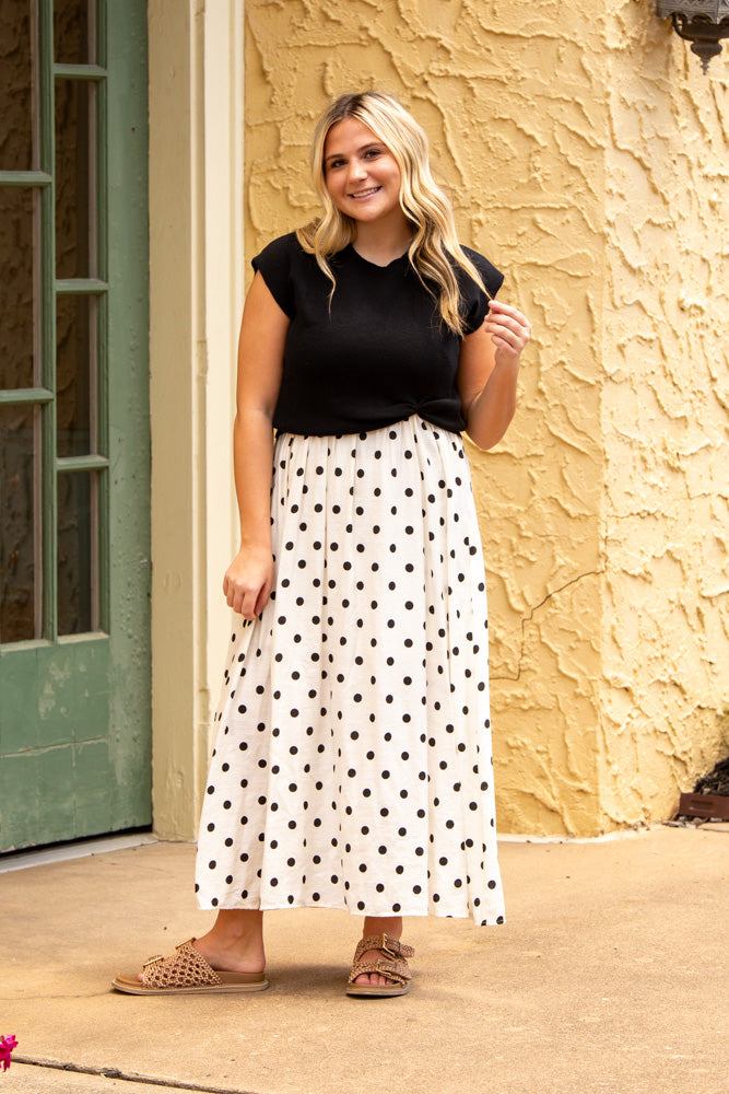 Picnic Perfect Polka Dot Layered Dress-Black