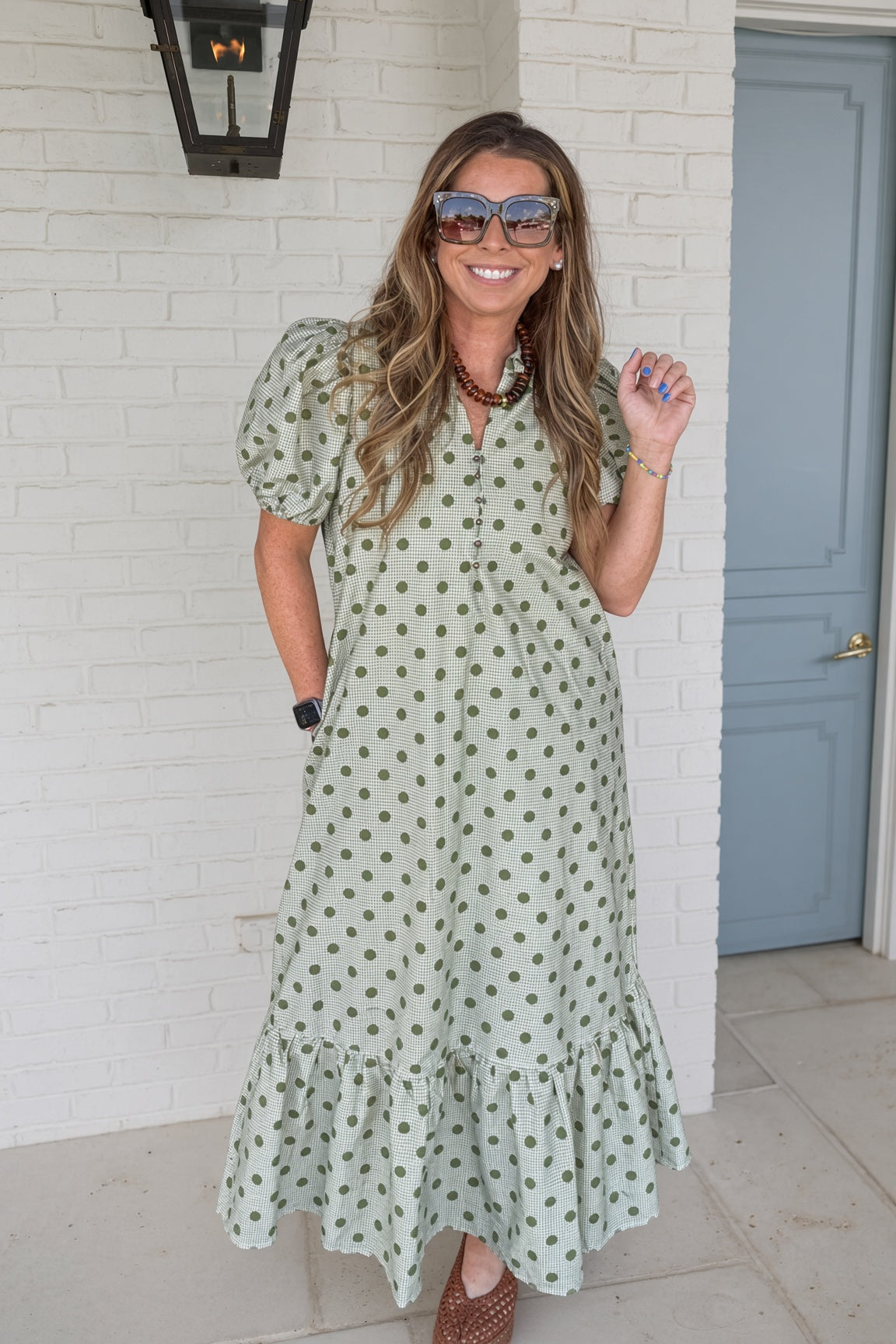 Entro Polka Dot Midi Dress