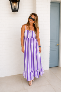 TCEC Purple Striped Maxi Dress