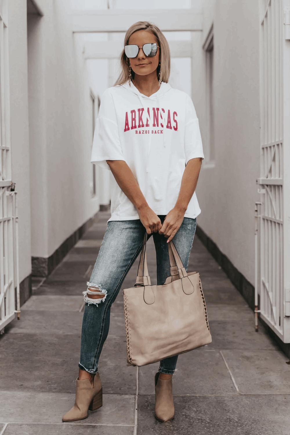 Gameday Couture-Short Sleeve French Terry Pullover-White