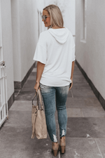Gameday Couture-Short Sleeve French Terry Pullover-White