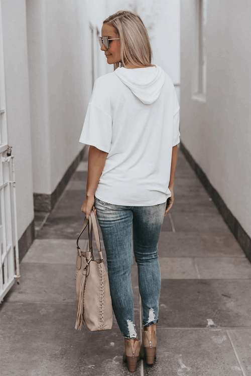 Gameday Couture-Short Sleeve French Terry Pullover-White