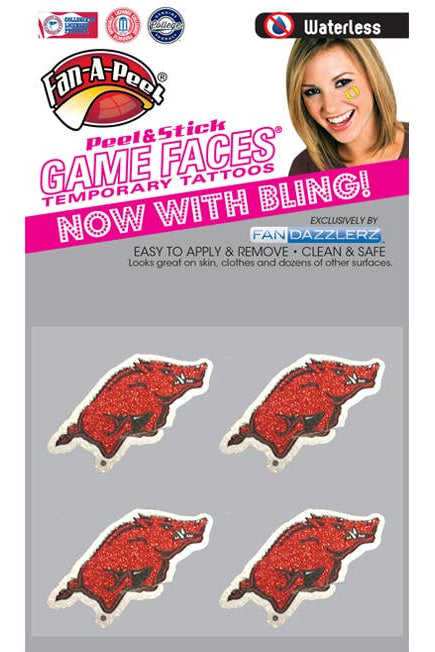 Razorback Bling Face Tattoos