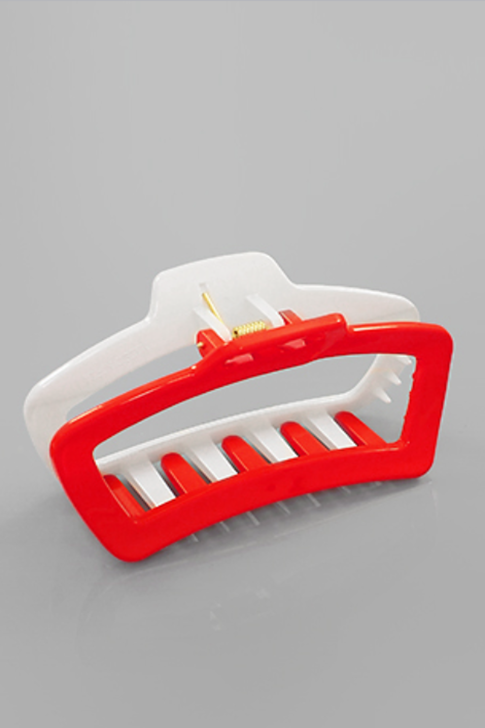 Two Tone Hair Clip-Red/White