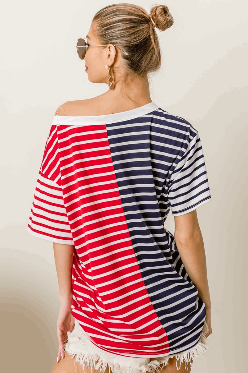 A True Classic Top-Navy/Red