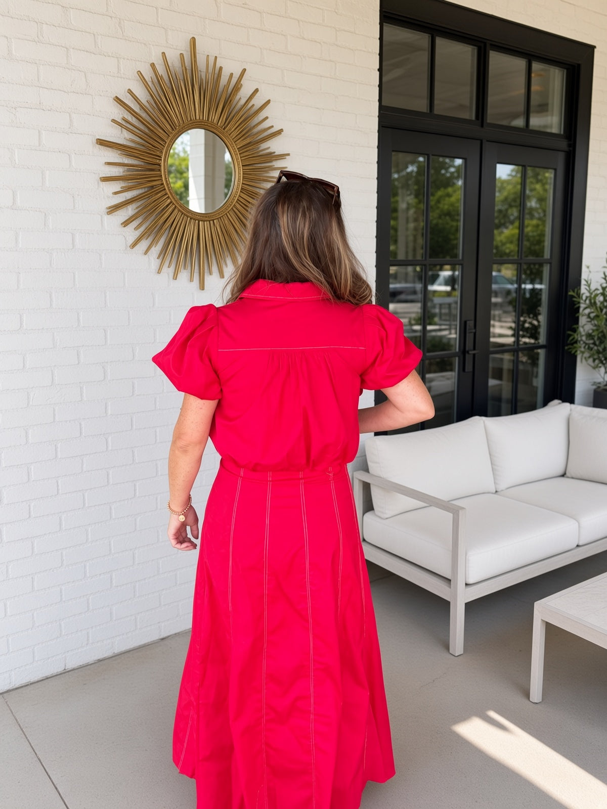 Red Matching Skirt Set by TCEC back