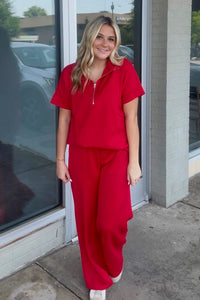 Scuba Half Zip Top And Matching Pants Set