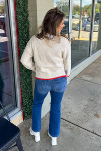 TCEC Beige Sweater with red trim Back