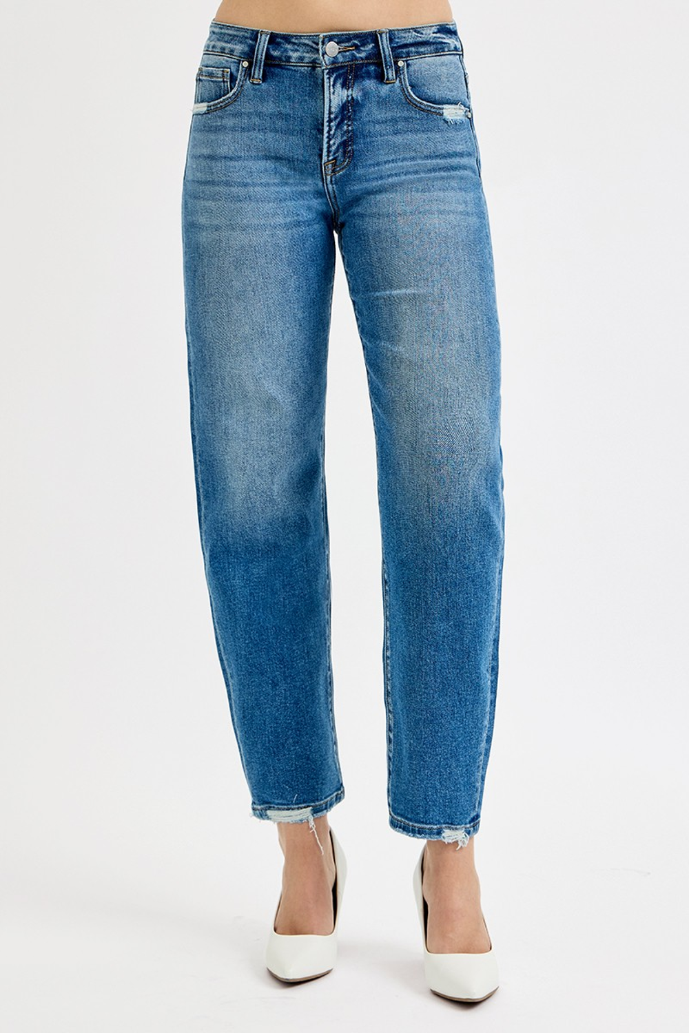 Risen High Rise Slim Barrell Jeans