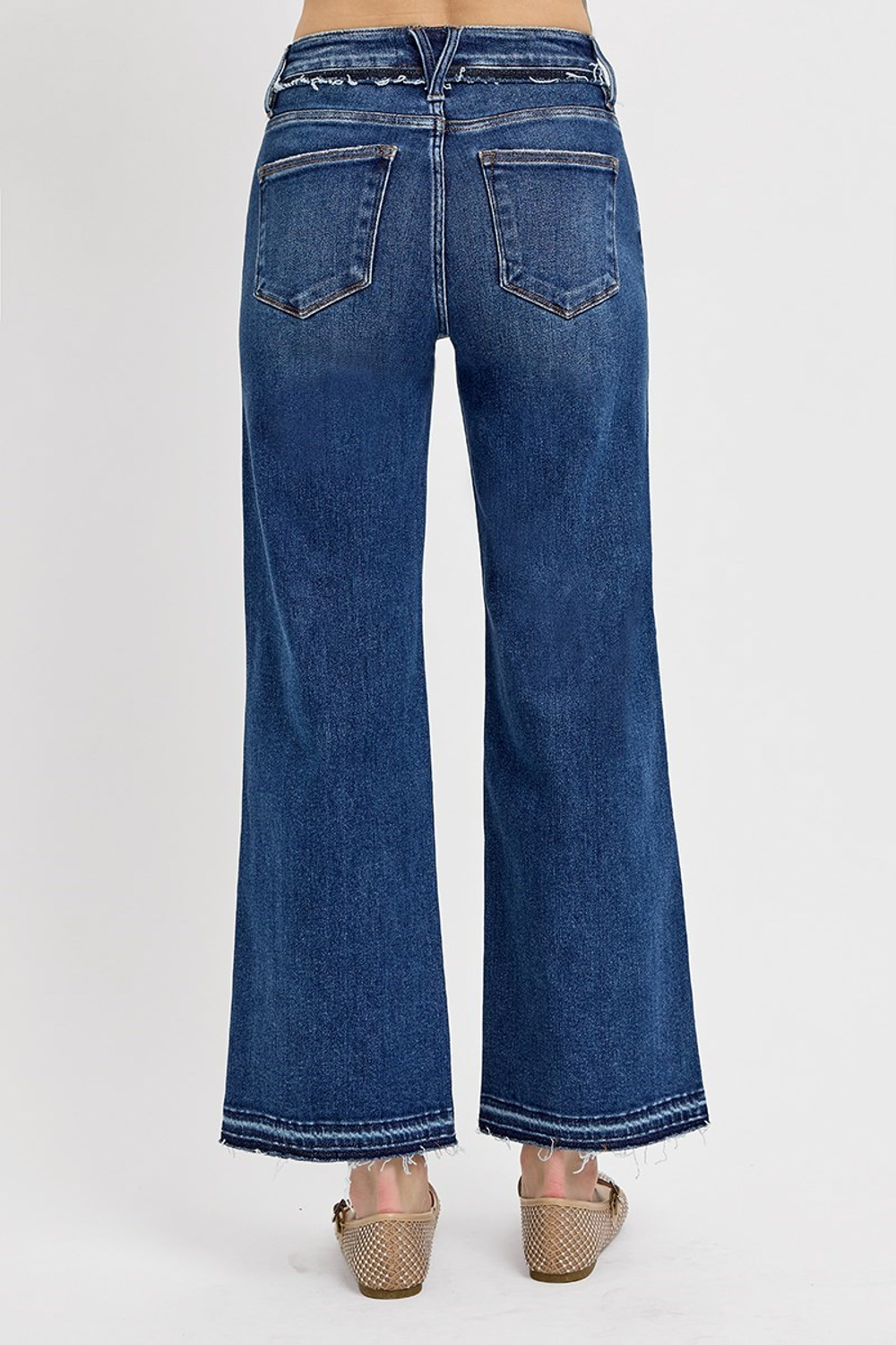 Risen Ankle Hem Dark Jeans Back
