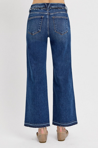 Risen Ankle Hem Dark Jeans Back