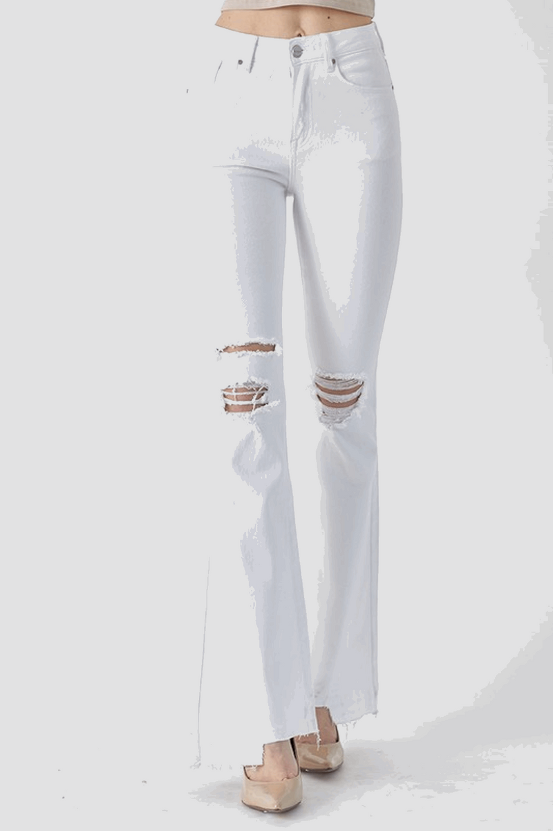 SALE-Risen-High-Rise Flare Jeans-White